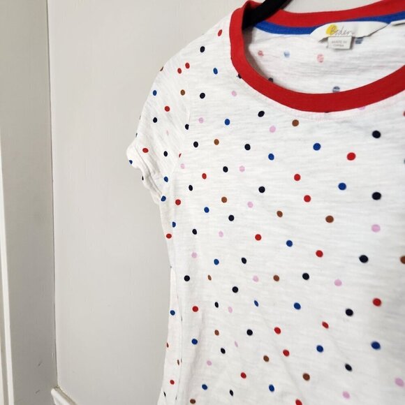 BODEN Cotton Polka Dot Crewneck Tee - Picture 2 of 4